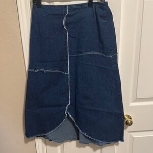 Insight A-Line Denim Skirt in Deep Blue